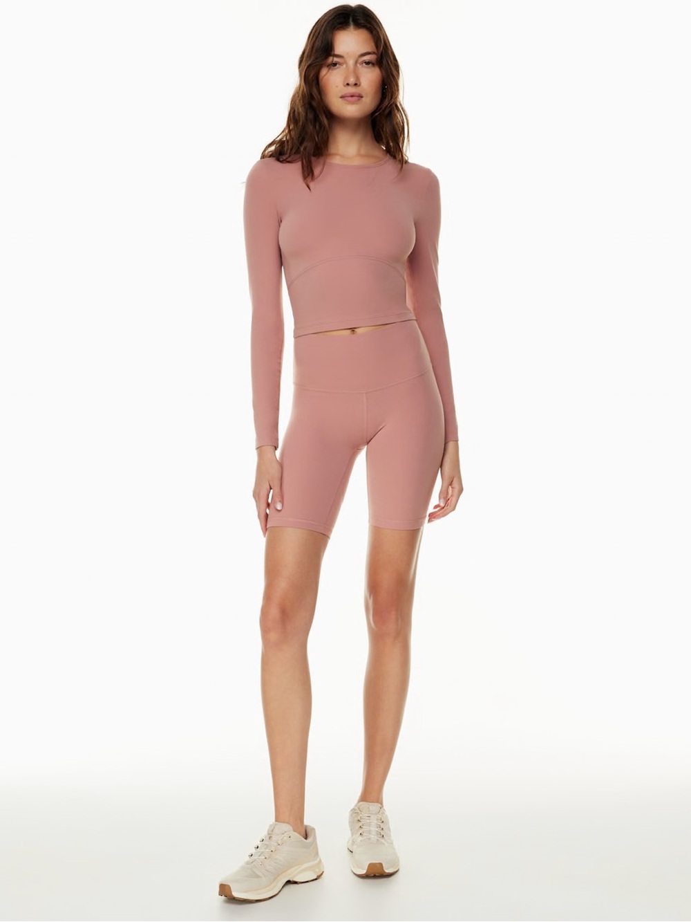 Aritzia TNA High-Rise 9 inch Bike Shorts Dusty Rose Pink